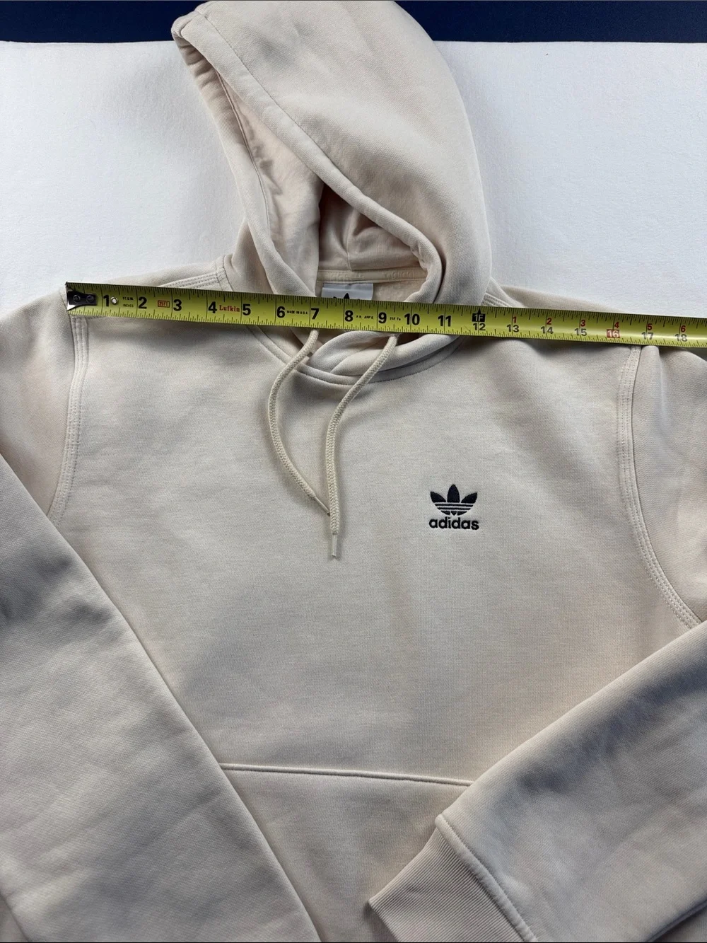adidas Cream Trefoil Pullover Hoodie sz Medium